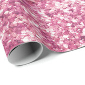 Girly Pink Glitzer Confetti Geschenkpapier (Rolleneckpunkt)