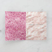 Girly Pink Glitzer Confetti Karte (Innenseite)