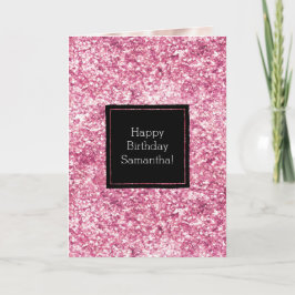 Girly Pink Glitzer Confetti Karte
