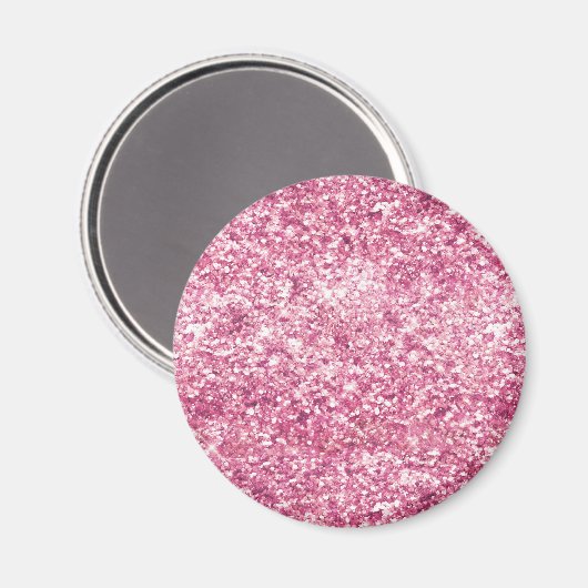 Girly Pink Glitzer Confetti Magnet (Vorderseite/Rückseite)