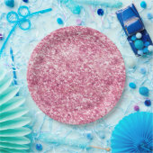 Girly Pink Glitzer Confetti Pappteller (Party)