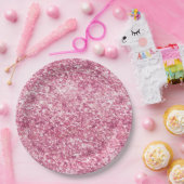 Girly Pink Glitzer Confetti Pappteller (Party)