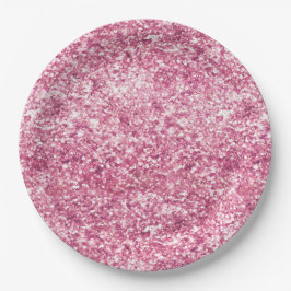Girly Pink Glitzer Confetti Pappteller