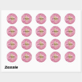 Girly Pink Glitzer Confetti Runder Aufkleber (Blatt)