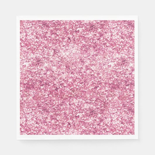 Girly Pink Glitzer Confetti Serviette (Vorderseite)