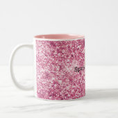 Girly Pink Glitzer Confetti Zweifarbige Tasse (Links)