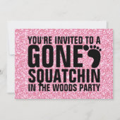 GIRLY PINK GLITZER DRUCKT GONE SQUATCHIN PARTY EINLADUNG (Vorderseite)