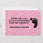 GIRLY PINK GLITZER DRUCKT GONE SQUATCHIN PARTY EINLADUNG (Rückseite)