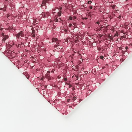 Girly Pink Glitzer Fleecedecke (Ecke)