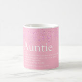 Girly Pink Glitzer Fun Beste Tante Tante Definitio Kaffeetasse (Mittel)