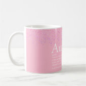 Girly Pink Glitzer Fun Beste Tante Tante Definitio Kaffeetasse (Links)
