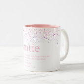 Girly Pink Glitzer Fun Beste Tante Tante Definitio Zweifarbige Tasse (VorderseiteRechts)