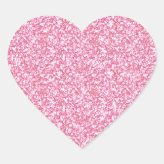 Girly Pink Glitzer gedruckt Herz-Aufkleber