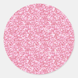 Girly Pink Glitzer gedruckt Runder Aufkleber