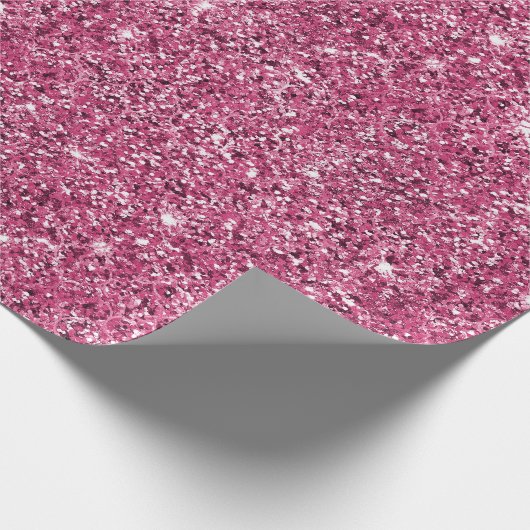 Girly Pink Glitzer Geschenkpapier (Ecke)