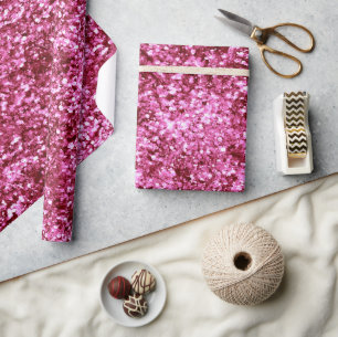 Girly Pink Glitzer Geschenkpapier