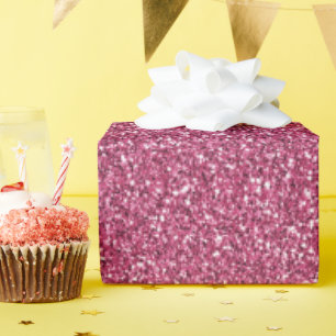 Girly Pink Glitzer Geschenkpapier