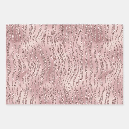 Girly Pink Glitzer Geschenkpapier Set (Vorderseite 3)