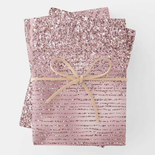 Girly Pink Glitzer Geschenkpapier Set (Beispiel)