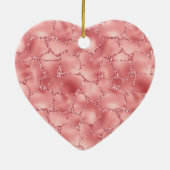 Girly Pink Glitzer Giraffe Print Keramik Ornament (Hinten)