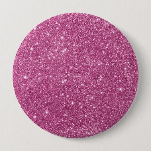 Girly Pink Glitzer Glam Button (Vorderseite)