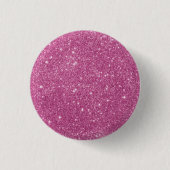 Girly Pink Glitzer Glam Button (Vorderseite)