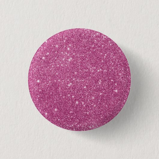 Girly Pink Glitzer Glam Button (Vorderseite)