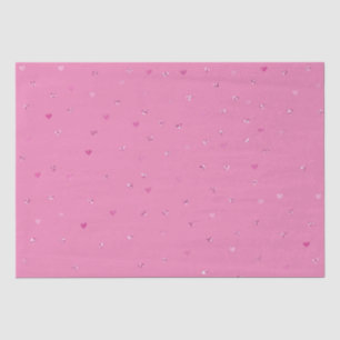 Girly Pink Glitzer Glam Hearts Seidenpapier