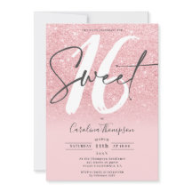 Girly pink Glitzer Gradienten Chic Foto Sweet 16