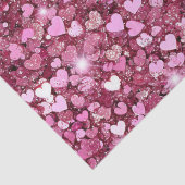 Girly Pink Glitzer Hearts Seidenpapier (Detail)