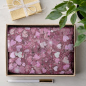 Girly Pink Glitzer Hearts Seidenpapier (Geschenk)