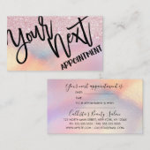 Girly Pink Glitzer Iridescent Ombre Terminkarte (Vorne/Hinten)