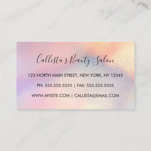 Girly Pink Glitzer Iridescent Ombre Treuekarte (Rückseite)