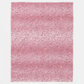 Girly Pink Glitzer Leopard Ombre Fleecedecke (Vorderseite)
