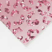 Girly Pink Glitzer Leopard Ombre Fleecedecke (Ecke)