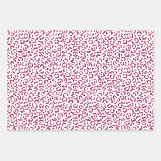Girly Pink Glitzer Leopard Ombre Geschenkpapier Set (Vorderseite 2)