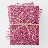 Girly Pink Glitzer Leopard Ombre Geschenkpapier Set (Beispiel)