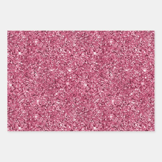 Girly Pink Glitzer Leopard Ombre Geschenkpapier Set (Vorderseite)