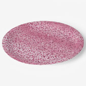 Girly Pink Glitzer Leopard Ombre Pappteller (Schrägansicht)