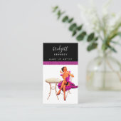 Girly Pink Glitzer Makeup Artist Friseur Busin Visitenkarte (Stehend Vorderseite)