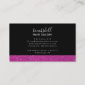 Girly Pink Glitzer Makeup Artist Friseur Busin Visitenkarte (Rückseite)