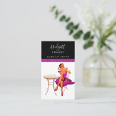 Girly Pink Glitzer Makeup Artist Friseur Salon Visitenkarte (Stehend Vorderseite)