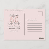 Girly-pink-Glitzer modern und stilvoll 50. Geburts Postkarte (Rückseite)
