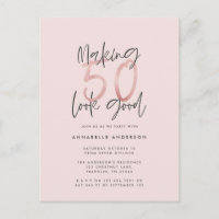 Girly-pink-Glitzer modern und stilvoll 50. Geburts