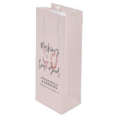 Girly pink Glitzer Moderne stilvolle 40. Geschenktüte Für Weinflaschen (Vorderseite Schrägansicht)