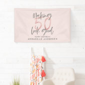 Girly pink Glitzer Moderner Stil 50. Geburtstag Banner (Insitu)