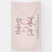 Girly pink Glitzer Moderner Stil 50. Geburtstag Banner (Vertikal)