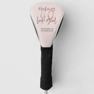 Girly pink Glitzer Moderner, stilvoller 40. Geburt Golf Headcover