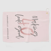 Girly pink Glitzer Moderner, stilvoller 40. Geburt Golfhandtuch (Horizontal)