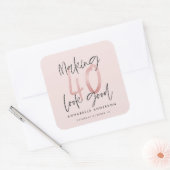Girly pink Glitzer Moderner, stilvoller 40. Geburt Quadratischer Aufkleber (Umschlag)